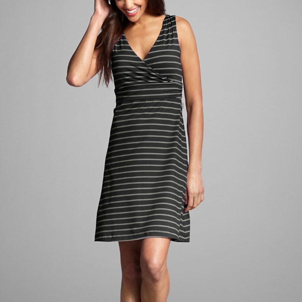 Eddie Bauer Striped Crossover Aster Dress Babydoll